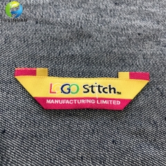 Mitre foled woven labels