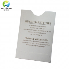 Printed key card holders for hotel