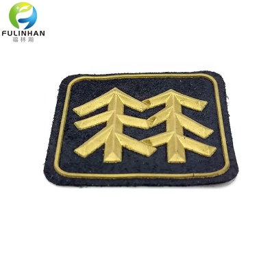 Custom Gold Tree Rubber Microfiber Patches