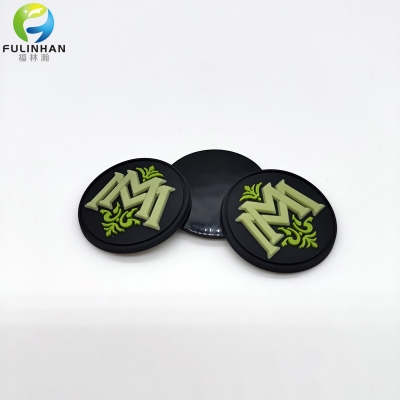 Green Logo Rubber Patches for Clothing